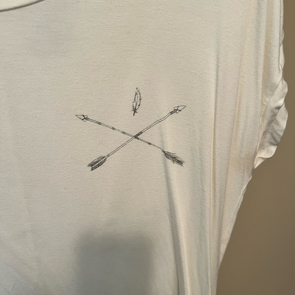 American Eagle Outfitters White Sleeveless Relaxed T-Shirt - Picture 2 of 5